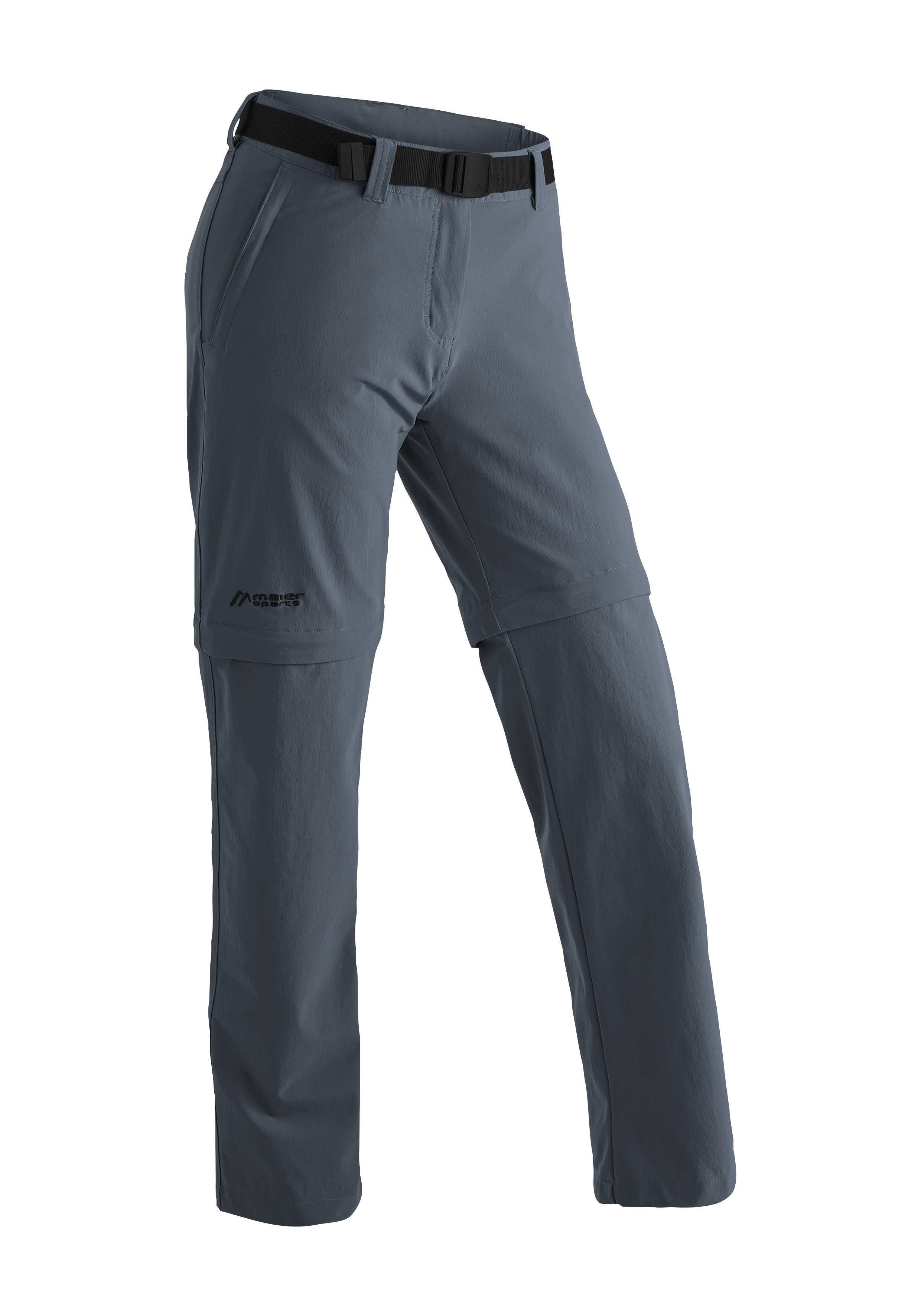 Funktionshose MAIER SPORTS "Nata 2", Damen, Gr. 34, Normalgrößen, grau, 90% Polyamid, 10% Elasthan, Hosen, Damen Wanderhose, zipp-off Outdoor-Hose, 3 Taschen, Regular Fit Image