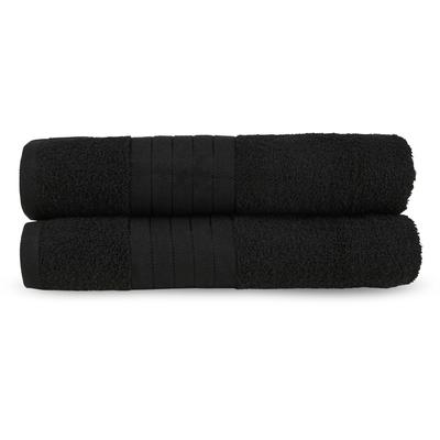Badetuch GOOD MORNING "Uni Towels", schwarz, B:70cm L:140cm, Frottier, Obermaterial: 100% Baumwolle, Handtücher (Packung), Baumwolle, Walkfrottee, Bordüre, 500 GSM, Einfarbig, ohne Aufhängung Image