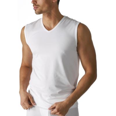 Achselhemd MEY "Dry Cotton", Herren, Gr. 5, N-Gr, weiß (1x weiß), Single Jersey, Obermaterial: 57% Baumwolle, 38% Polyester, 5% Elasthan, unifarben, klassisch, körpernah, V-Ausschnitt, ärmellos, Unterhemden, mit V-Ausschnitt Image