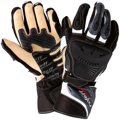 Motorradhandschuhe ROLEFF "RO 86" Handschuhe Gr. XL, silberfarben (schwarz, weiß, silberfarben) Motorradhandschuhe