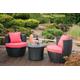 Balkonset GARDEN PLEASURE Sitzmöbel-Sets schwarz Balkonstühle 2 Sessel, Tisch Ø 58 cm, Polyrattan