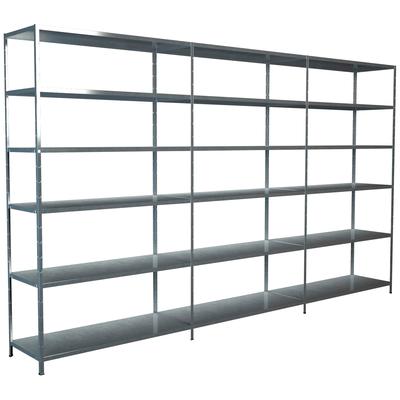 Steckregal SCHULTE REGALWELT "Stecksystem Grund- und 2x Anbauregale", silber (silberfarben), B:280cm H:230cm T:50cm, Sta