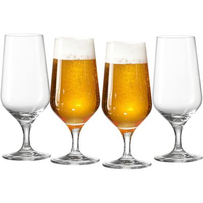 Bierglas RITZENHOFF & BREKER "Mambo" Trinkgefäße Gr. Ø 7 cm x 18 cm, 370 ml, 4 tlg., farblos (transparent) Biergläser Bierkrüge 4-teilig, 370 ml