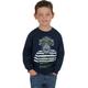 Sweatshirt TRIGEMA "TRIGEMA mit großem Affen-Druckmotiv" Gr. XS, blau (navy) Kinder Sweatshirts Sweatshirt