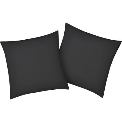Kissenbezug BELLANA "Mako-Jersey-Exclusiv", grau (anthrazit), B:40cm L:40cm, Baumwolle, Obermaterial: 100% Baumwolle, Kissenbezüge, aus reiner Baumwolle Image