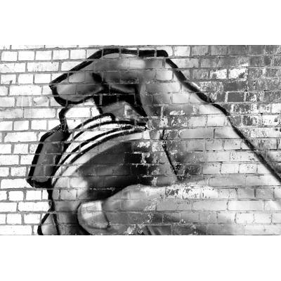 Fototapete PAPERMOON "Graffiti Schwarz Weiß", bunt, B:4,00m L:2,60m, Vlies, Tapeten Image