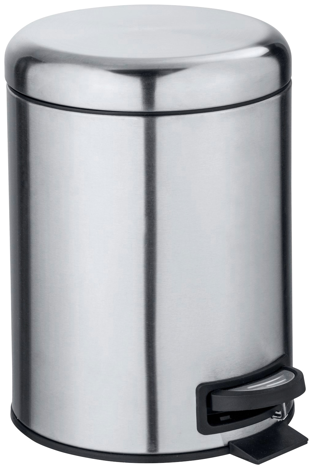 Kosmetikeimer WENKO "Leman", silber (satiniert), B:21cm H:24cm T:28cm, Edelstahl, Mülleimer, Kosmetikeimer, 5 Liter, BxTxH: 21x28x24 cm