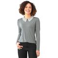 Langarmshirt LINEA TESINI BY HEINE "Shirt" Gr. 42, grau (steingrau) Damen Shirts Jersey