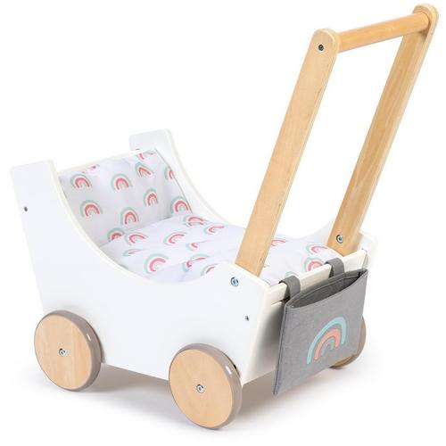 „Puppenwagen MUSTERKIND „“Barlia, weiß/natur““ weiß (weiß, natur) Kinder Puppenwagen -trage“