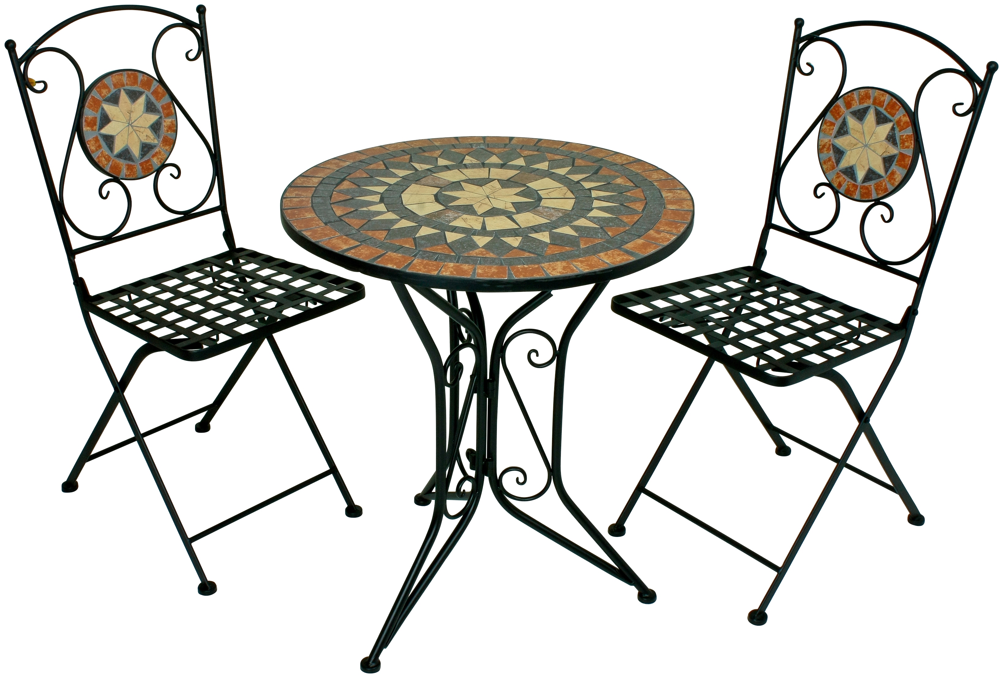 Balkonset GARDEN PLEASURE "Pular", schwarz (schwarz,), Sitzmöbel-Sets