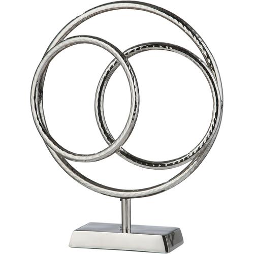 "Skulptur GILDE ""Skulptur Ringe"" Dekofiguren Gr. B/H/T: 32 cm x 39 cm x 9 cm, silberfarben Deko"