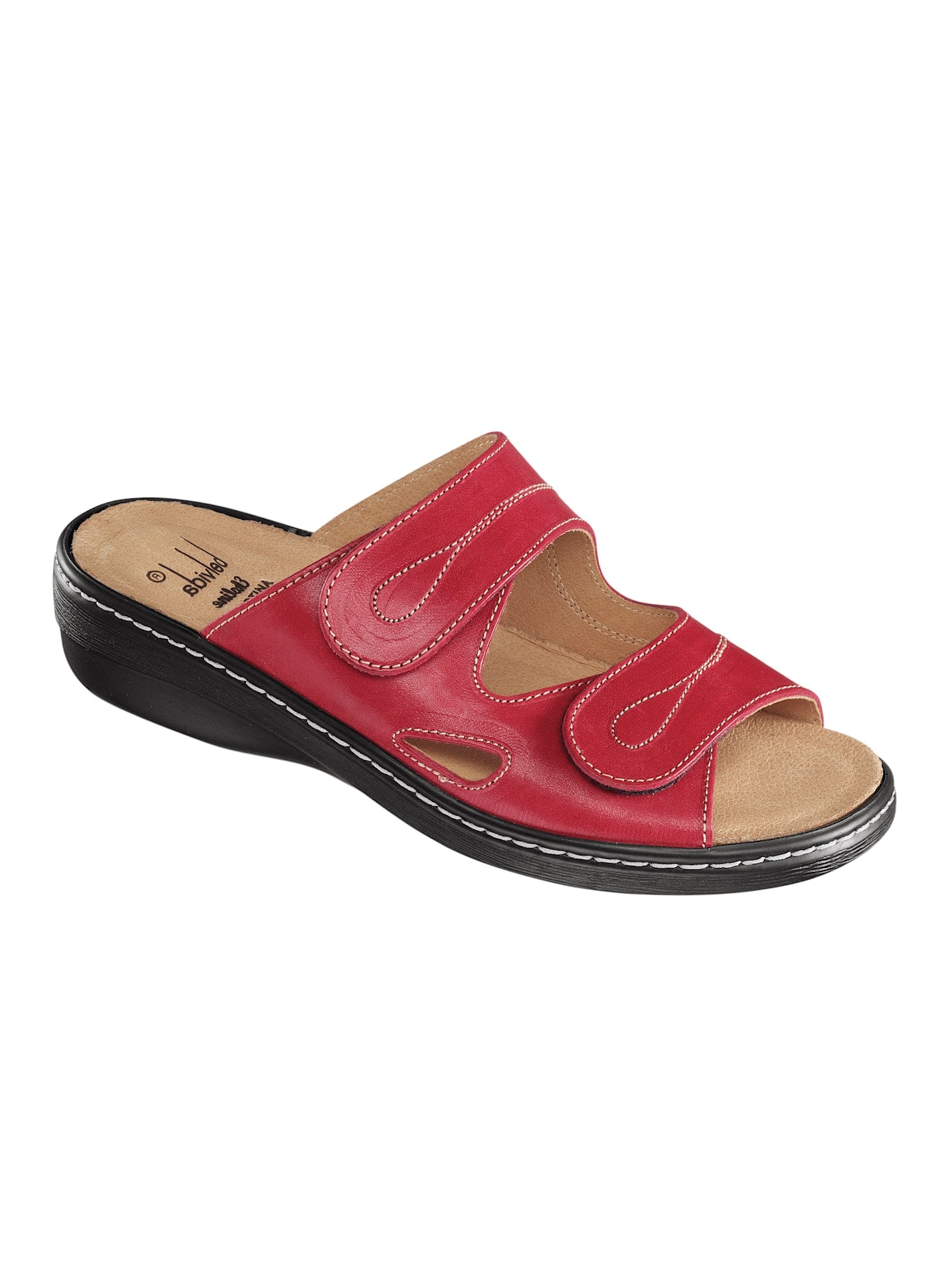 Pantolette BELVIDA, Damen, Gr. 41, rot, Glattleder, Sportlich, Schuhe