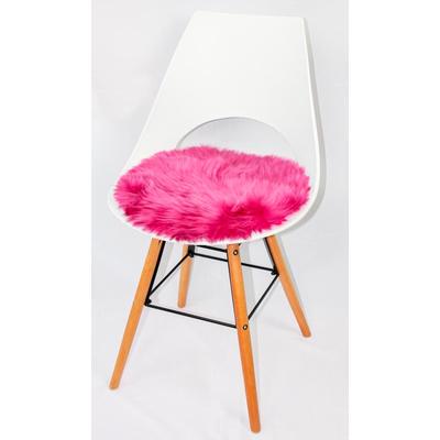 Stuhlkissen HEITMANN FELLE "Lamm, Sitzauflage rund" Gr. 41, pink (pink, unifarben, felloptik), B:45cm L:45cm Ø:45cm, Lammfell, Dekokissen_Sitzkissen_Kissenhüllen, Ø 45 cm, echtes Lammfell, waschbar, auch als 2er oder 4er Set