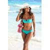 Bandeau-Bikini-Top S.OLIVER "Spain", Damen, Gr. 40, Cup C, blau (türkis), Microfaser, Microfaser, unifarben, Bikini-Oberteile, in unifarben mit Wickeloptik