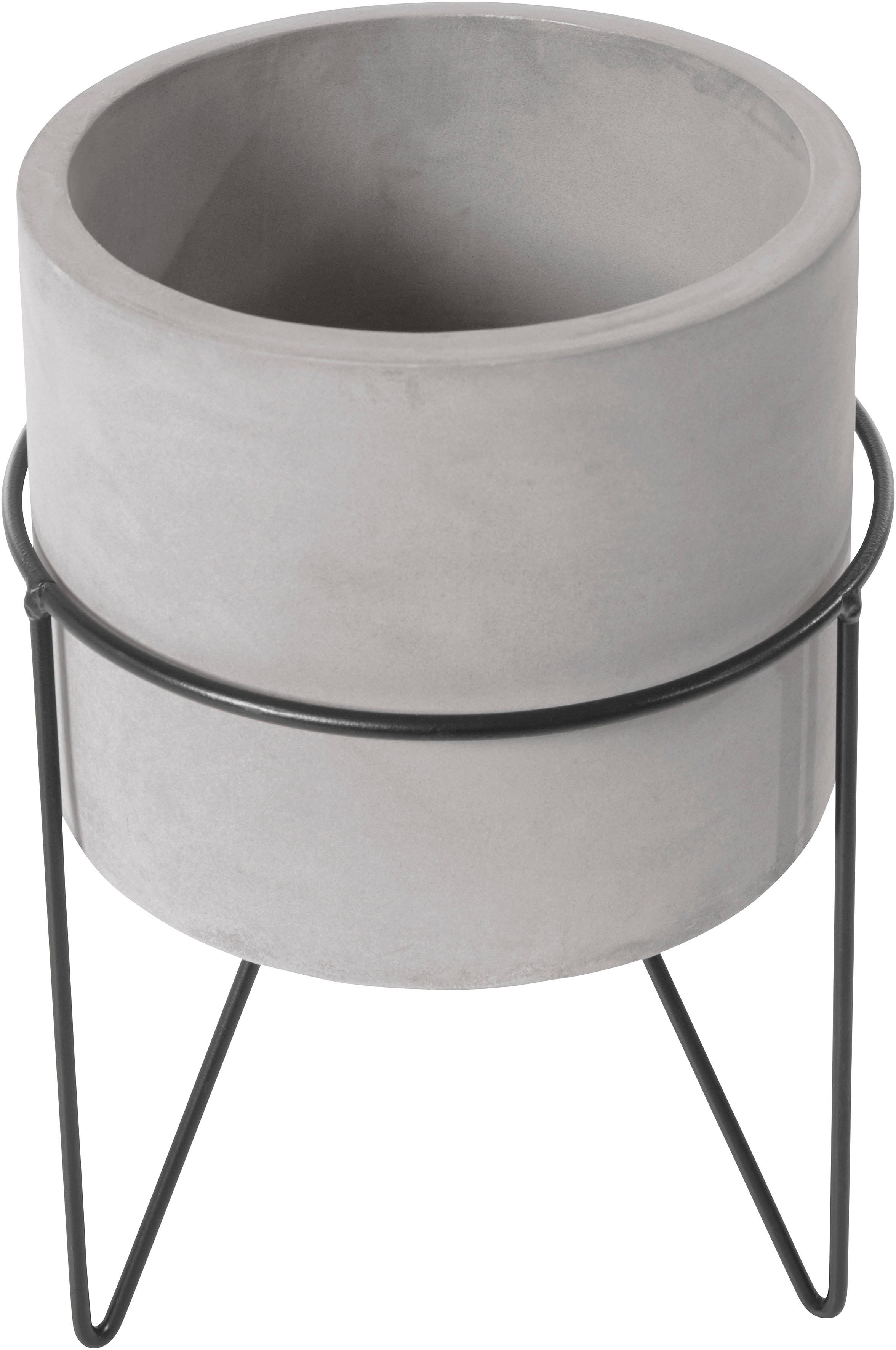 Übertopf CREATIV HOME "NOMA", grau, B:16 H:24 T:16, Metall, Pflanzgefäße Image