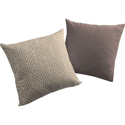 Dekokissen ADAM "Easy Diamond", braun (kaffee, gemustert, jaquard, struktur), B:50cm L:50cm, Baumwolle, Dekokissen_Sitzkissen_Kissenhüllen, Reißverschluss, gemustert, Wendekissenhülle ohne Füllung, 1 Stück Image