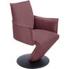 Drehstuhl K+W KOMFORT & WOHNEN "Drive", rot (cabernet 15, drehteller in metall schwarz struktur), B:61cm H:94cm T:63cm, Cloud: Nappaleder pigmentiert, Glattleder, 0, 9/1, 1mm, elegantes Leder mit Wolkung und weichen Griff, Stühle, Drehstuhl...