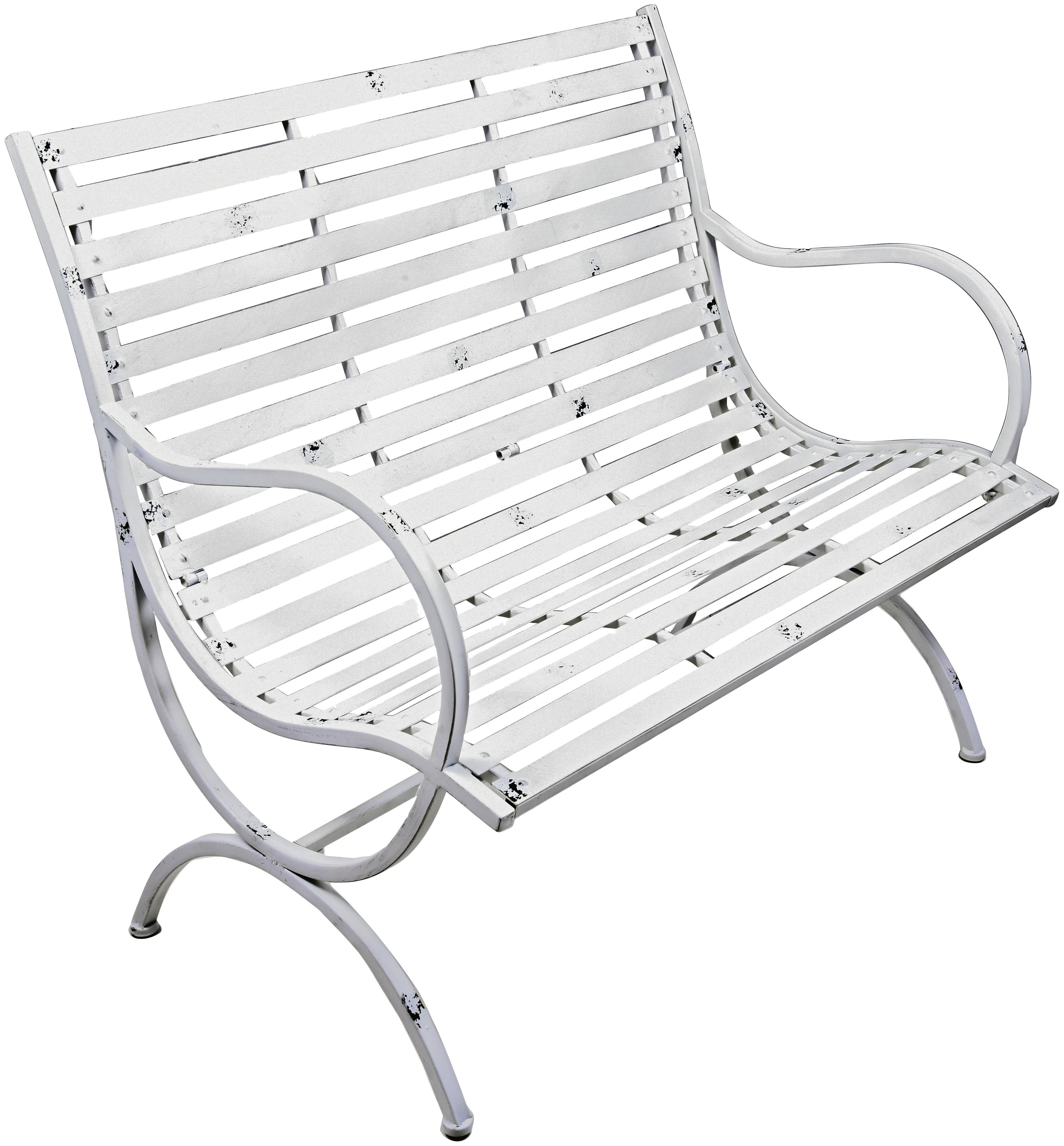 Gartenbank GARDEN PLEASURE "Tambora", weiß (altweiß), B:104cm H:92cm T:67cm, Stahl, Sitzbänke