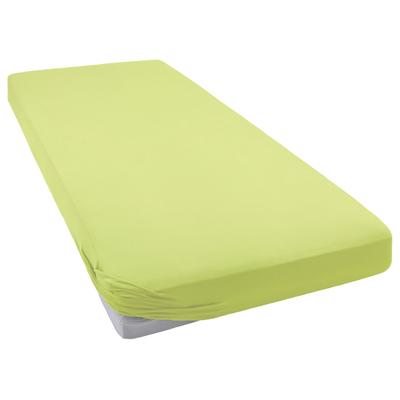 Spannbettlaken BELLANA "Jersey-Elasthan deluxe", grün (moos), B:140-160cm L:200-220cm, Jersey-Elasthan, Obermaterial: 95% Baumwolle, 5% Elasthan, Laken, für Standardmatratzen, Wasserbetten und Boxspringbetten