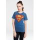 T-Shirt LOGOSHIRT "DC Comics – Superman" Gr. XL, blau (hellblau) Damen Shirts T-Shirts