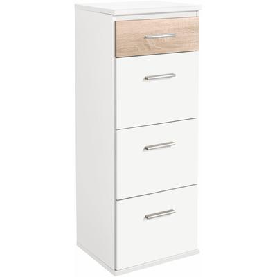 Hochkommode WIMEX "Joker", weiß (weiß, struktureichefarben hell), B:46cm H:121cm T:40cm, Sideboards, Schminkschrank Schminkkommode mit 4 Schubladen