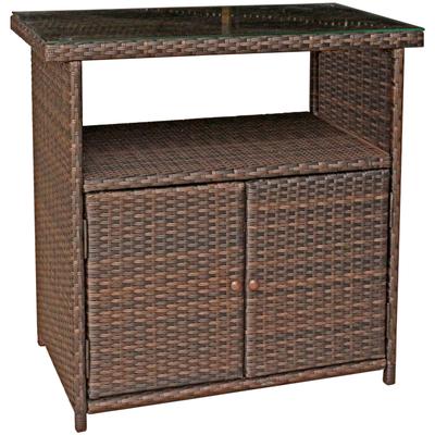 Gartentisch GARDEN PLEASURE "PADUA" Tische Gr. H: 84cm, braun (braun + braun/durchsichtig) auch als Sideboard nutzbar