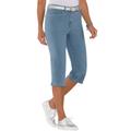 Caprijeans CLASSIC BASICS Gr. 52, Normalgrößen, blau (blue, bleached) Damen Jeans Hosen