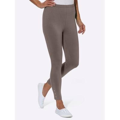 Leggings CLASSIC BASICS, Damen, Gr. 42, Normalgrößen, grau (taupe), 95% Baumwolle, 5% Elasthan, unifarben, 7/8-Länge, Hosen Image