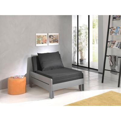 Jugendbett VIPACK "Pino, Sessel mit Auszugfunktion und Auflage", grau, B:80cm H:68cm L:98cm, Betten, universell einsetzbar und ausziehbar zum Gästebett