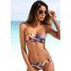Bügel-Bandeau-Bikini SUNSEEKER "Allis" Gr. 44, Cup D, bunt (marine, rostrot) Damen Bikini-Sets Ocean Blue mit Blätterdruck Bestseller