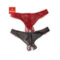 String-Ouvert PETITE FLEUR GOLD Gr. 32/34, 2 St., rot (rot, schwarz) Damen Unterhosen Ouverts