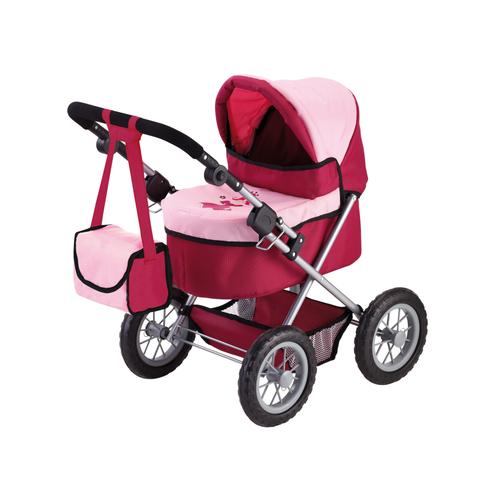 „Puppenwagen BAYER „“Trendy, Prinzessin rot/rosa““ bunt (rot, rosa, prinzessin) Kinder Puppenwagen -trage inkl. Wickeltasche“