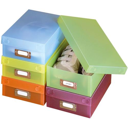 "Schuhbox WENKO ""Multi-Boxen"" Aufbewahrungsboxen Gr. B/H/T: 30 cm x 9,5 cm x 18,5 cm, bunt (mehrfarbig) Schuhboxen"