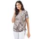 Print-Shirt INSPIRATIONEN "Druck-Shirt" Gr. 40, grau (dunkeltaupe, sesam, bedruckt) Damen Shirts V-Shirts