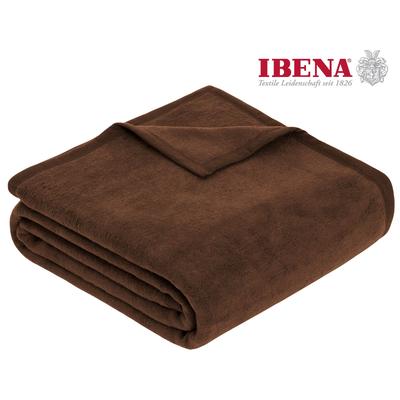 Wohndecke IBENA "Luxus", braun, B:150cm L:200cm, Baumwolle, Kunstfaser, Wohndecken, verschiedene Größen, unifarbenes Design, Kuscheldecke, Made in Europe Image