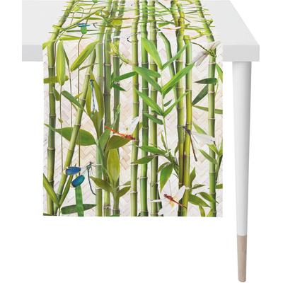 Tischläufer APELT "1702 Summergarden, Sommerdeko, Sommer", beige (natur, grün), B:45cm L:135cm, Baumwolle, Tischdecken, Digitaldruck Image