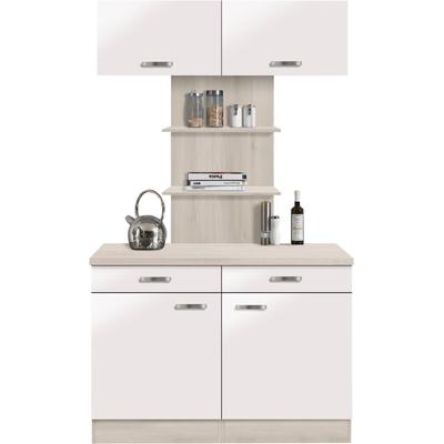 Buffet OPTIFIT "Faro", weiß (weiß glanz), B:120cm H:206,6cm T:60cm, Schränke, mit Metallgriffen, Breite 120 cm Image