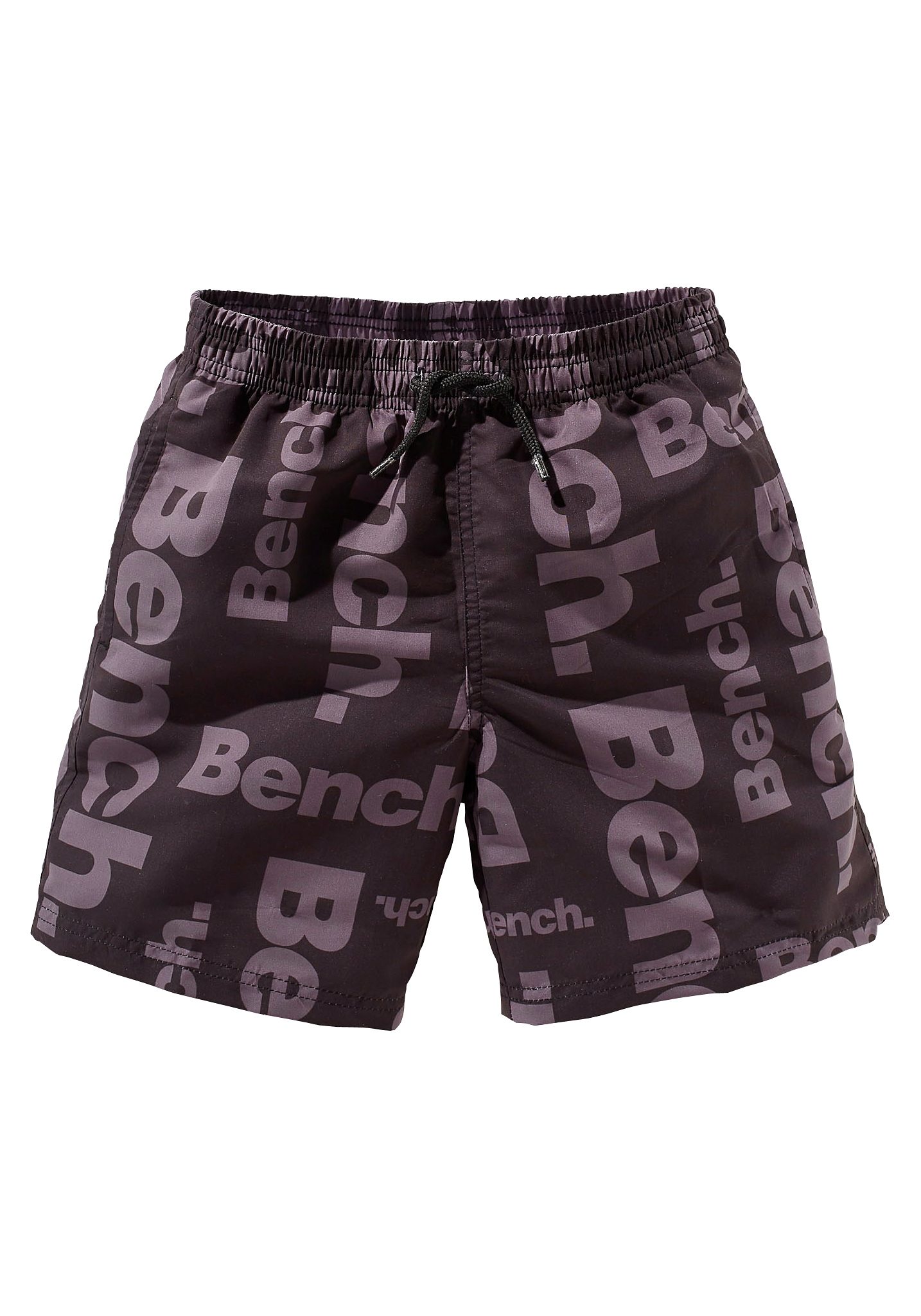 Badeshorts BENCH., Kinder, Gr. 134/140, N-Gr, schwarz, Microfaser, Polyester, unifarben, Badehosen, mit allover Logodruck Image