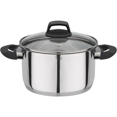 Fleischtopf GSW "Como", silber (edelstahlfarben), H:11,5cm Ø:20cm, Töpfe, Induktion