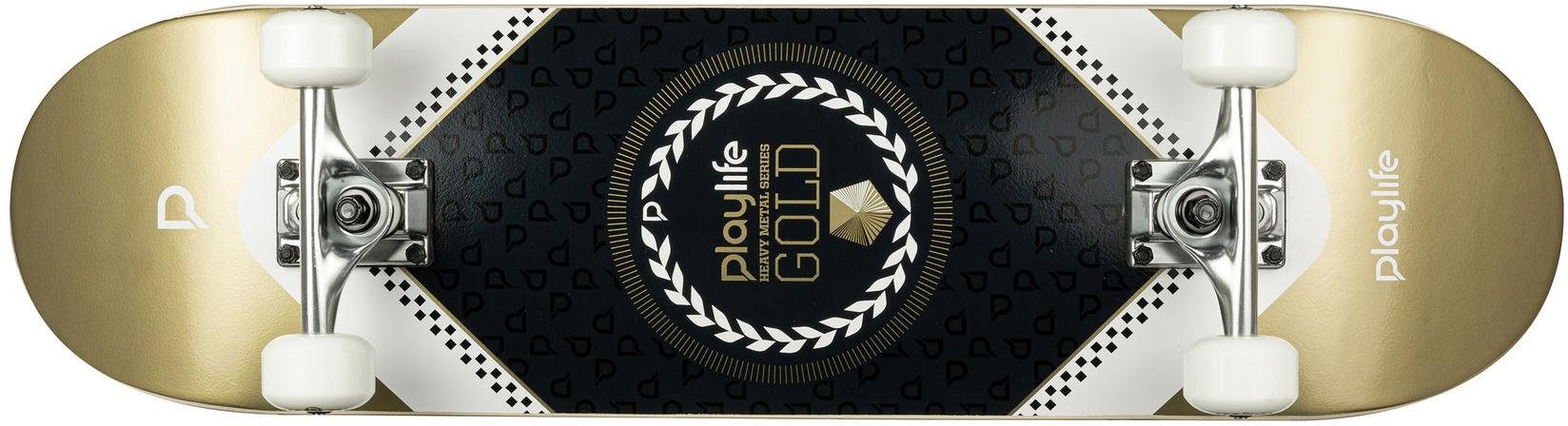 Skateboard PLAYLIFE "Heavy Metal Gold", bunt, Skateboards, Kinder