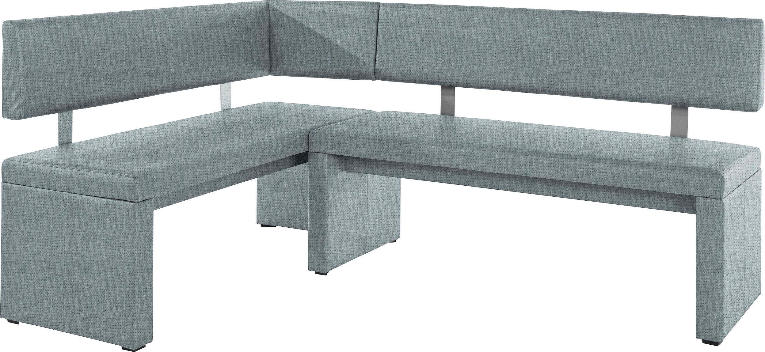 Eckbank HOME AFFAIRE "Charissa", blau (hellblau (fantasy 8214)), B:210cm H:90cm T:140cm, Holzwerkstoff, Massivholz, Sitzbänke, in 3 Größen, verschiedene Qualitäten Image