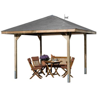 Pavillon WEKA "Paradies 1", beige (fi natur), B/H/T: 294cm x 275cm x 294cm, Pavillons, BxT: 294x294 cm Image