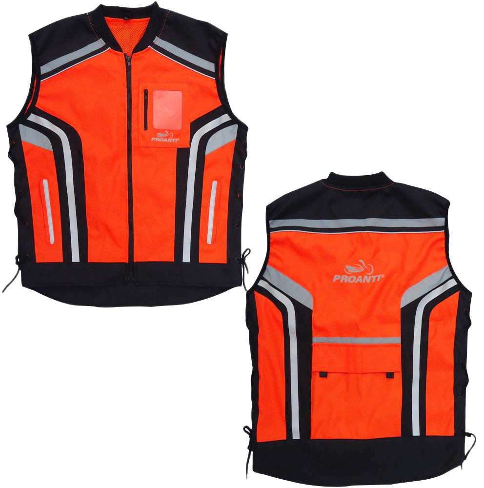 Motorradweste PROANTI Gr. XL, orange (neonorange), Westen, XL, Obermaterial: 100% Polyester. Innenfutter: 100% Polyester, Warnweste Image