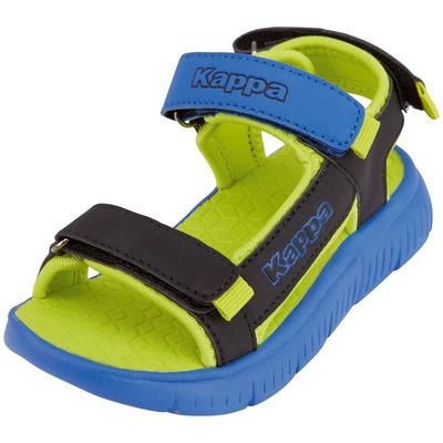 Sandale KAPPA, Gr. 25, blau (blau, schwarz), Synthetik, mehrfarbig, sportlich, Schuhe Outdoorsandale Sandale, - mit schönen Farbakzenten