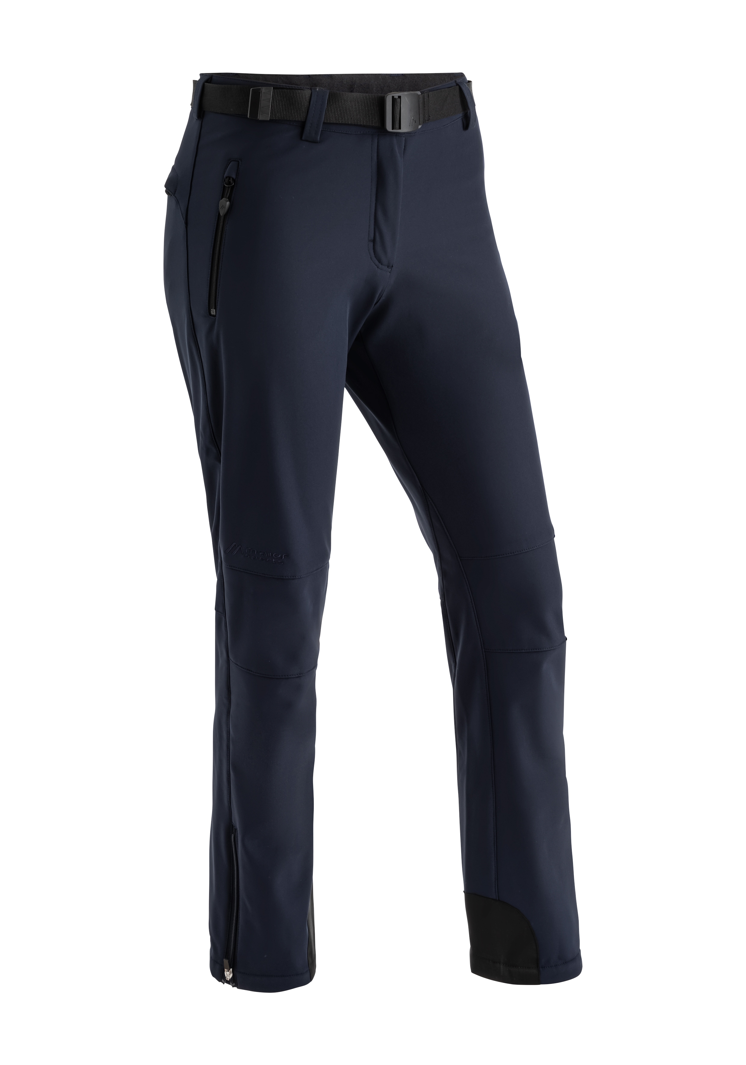 Funktionshose MAIER SPORTS "Tech Pants W", Damen, Gr. 46, Normalgrößen, blau (dunkelblau), Vorderseite: 92% Polyester, 8% Elasthan / Rückseite: 100% Polyester, Hosen, Warme Softshellhose, elastisch und winddicht Image