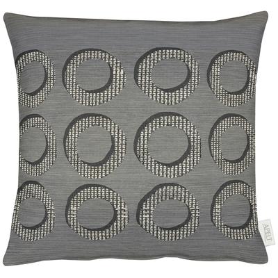 Dekokissen APELT "1710" Gr. 1, grau (anthrazit, kreise), B:35cm L:50cm, Polyester, Dekokissen_Sitzkissen_Kissenhüllen, Kissenhülle mit Füllung, 1 Stück Image