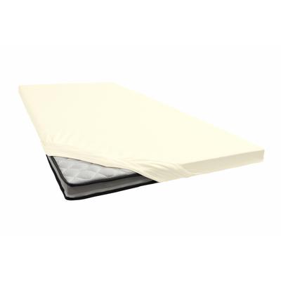 Spannbettlaken JANINE "TOPPER 5001", beige (natur), B:140-160cm L:200-220cm, Jersey-Elasthan, Obermaterial: 95% Baumwolle, 5% Elasthan, Laken, mit Rundumgummizug Image