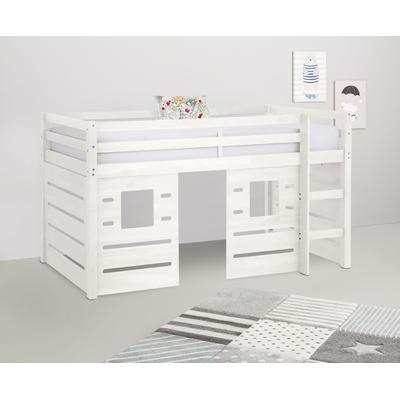 Hochbett LÜTTENHÜTT "Alpi", weiß, B:103cm H:111cm L:208cm, Hochbetten, aus Kiefernholz, inklusive Leiter und Panel, Außenmaßenbreite 103 cm Image