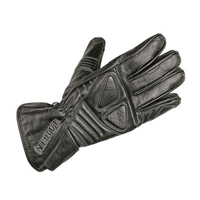 Motorradhandschuhe NERVE "Dark Leather" Gr. XL, schwarz, Handschuhe, XL, Polsterung über den Fingerknöcheln