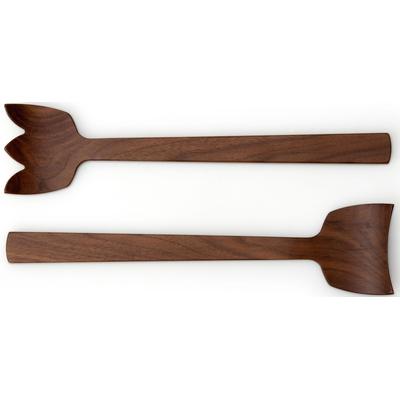 Salatbesteck CONTINENTA "Tulip", braun (holzfarben), Massivholz, Kochbesteck-Sets, jedes Stück ein Unikat